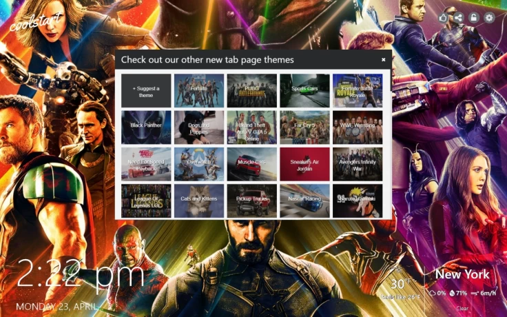 Avengers Infinity War New Tab Theme Gallery