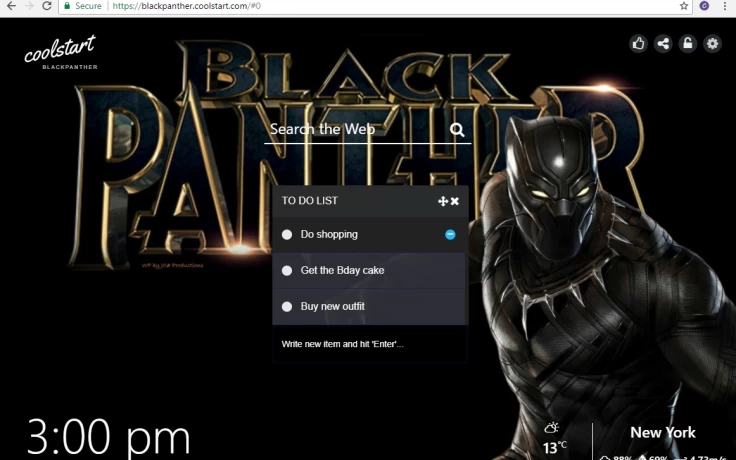 Black Panther ToDo List