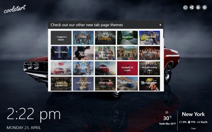 Dodge New Tab Theme Gallery