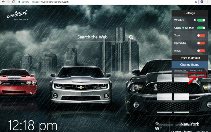 How to uninstall the New Tab theme