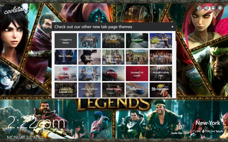 League of Legends New Tab Theme Gallery