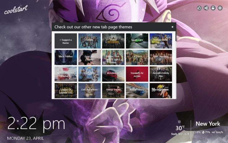 Naruto New Tab Theme Gallery