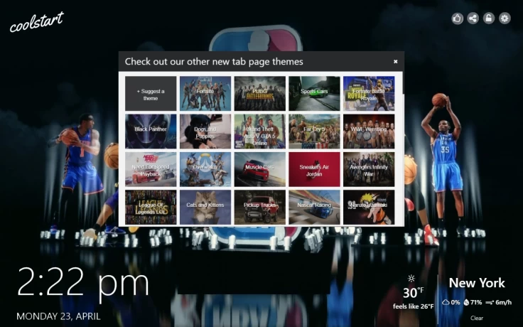 NBA New Tab Theme Gallery