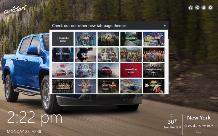 Pickup trucks New Tab Theme Gallery