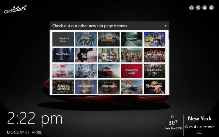 Sneakers New Tab Theme Gallery